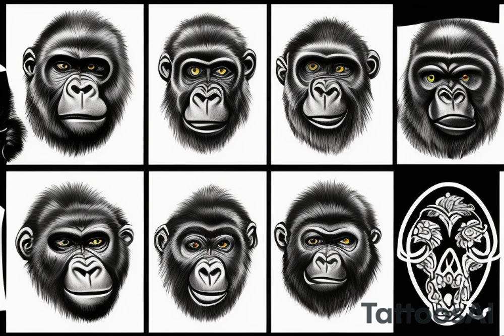 Black gorilla tattoo idea