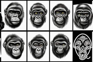 Black gorilla tattoo idea