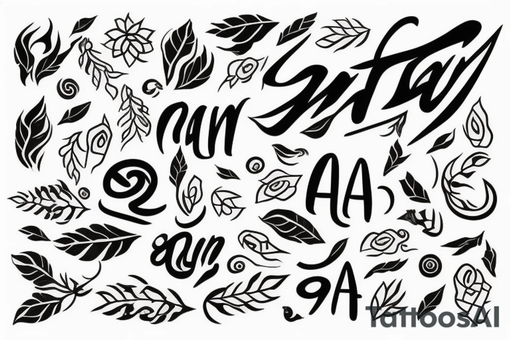 text "aaryan" tattoo idea
