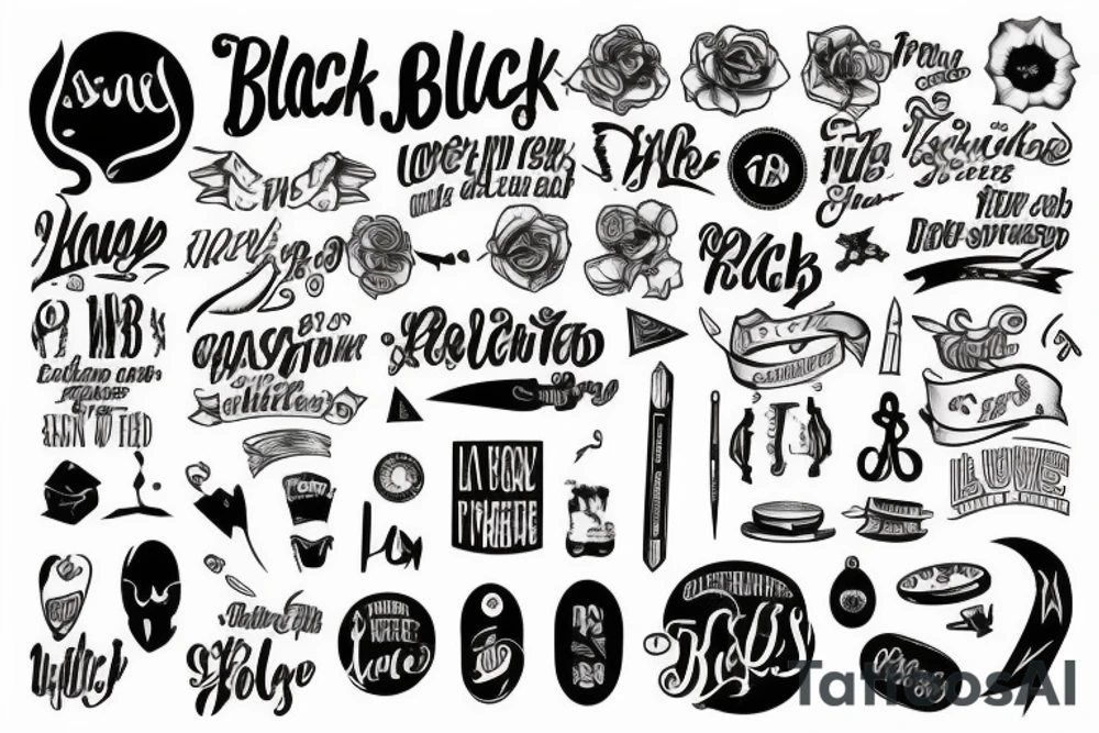 13 black lettering tattoo idea
