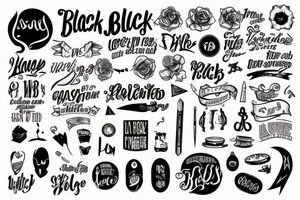 13 black lettering tattoo idea