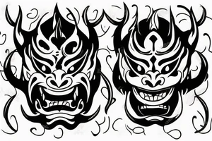 Simplistic hannya mask tattoo idea