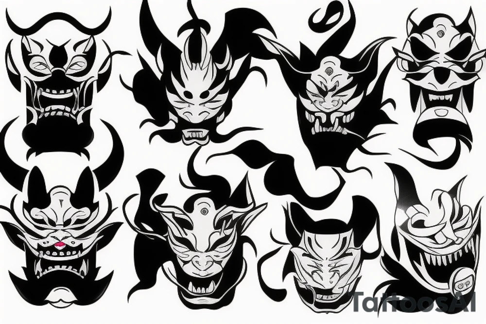 Simplistic hannya mask tattoo idea