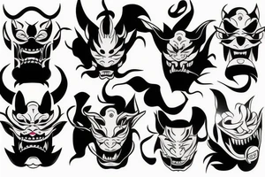 Simplistic hannya mask tattoo idea