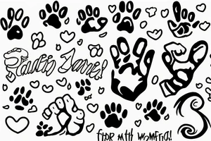 achor with two random dates on it and three paws on it tattoo idea