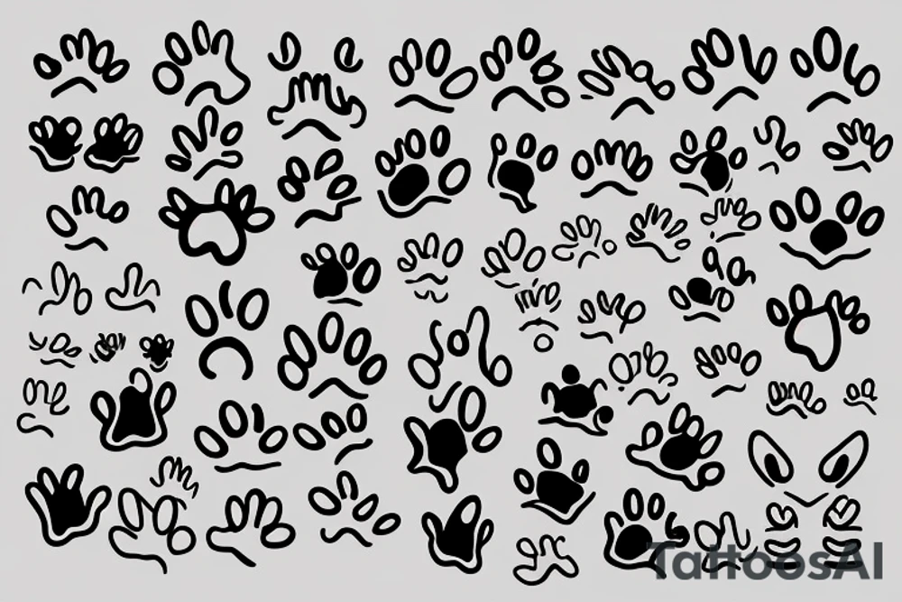 achor with two random dates on it and three paws on it tattoo idea
