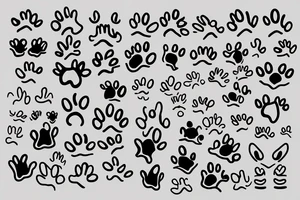achor with two random dates on it and three paws on it tattoo idea