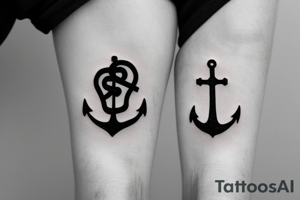 anchor with two random dates graved on it and three paws graved on it tattoo idea anchor with two random dates graved on it and three paws graved on it tattoo idea