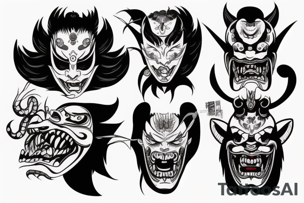 hannya mask tattoo idea