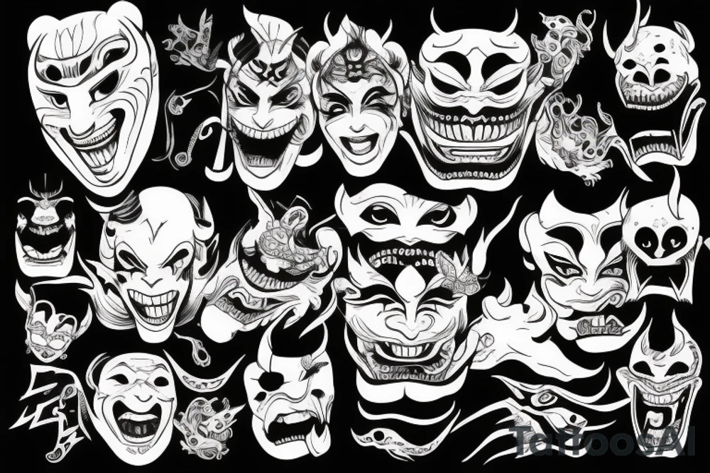 hannya mask tattoo idea