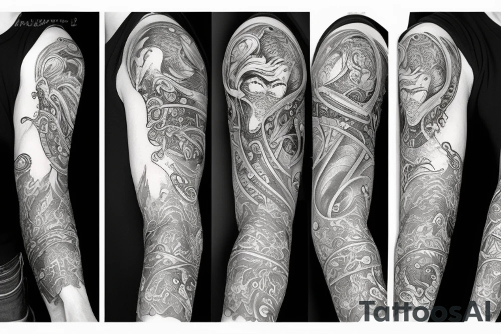 Fantasy sleeve tattoo idea