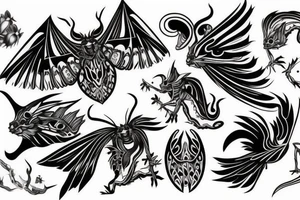 moth dragon tattoo idea