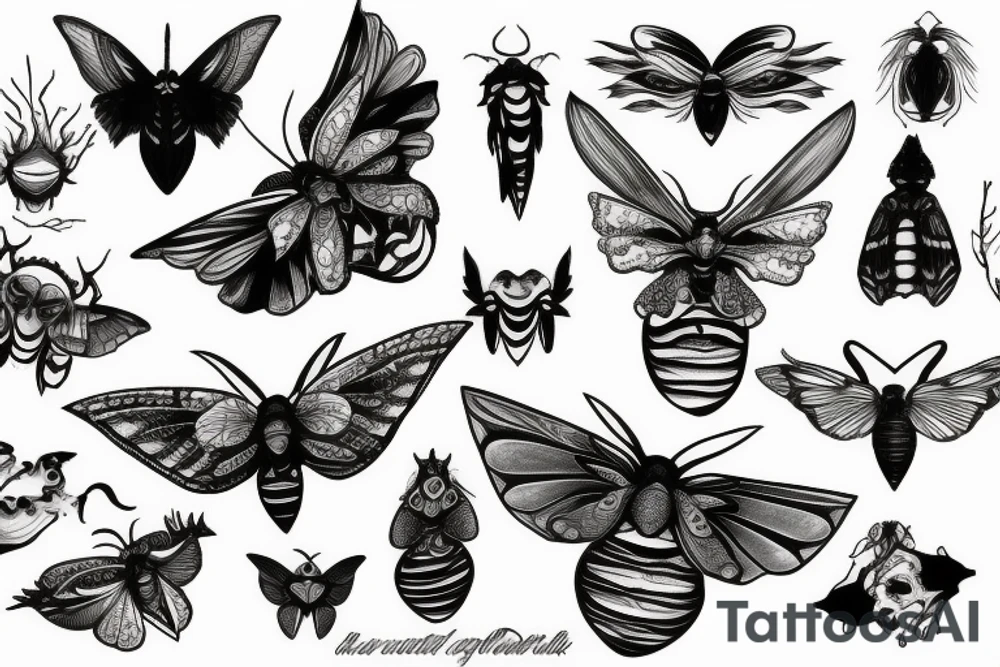 moth dragon tattoo idea