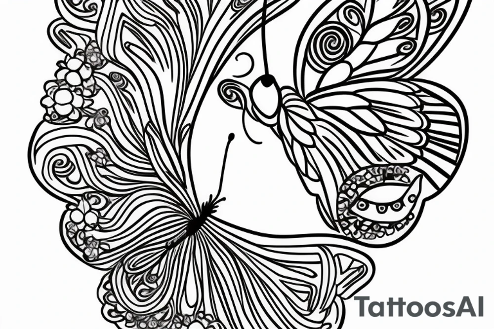 I want the minimalist tattoo of a lock and a butterfly on it tattoo idea
