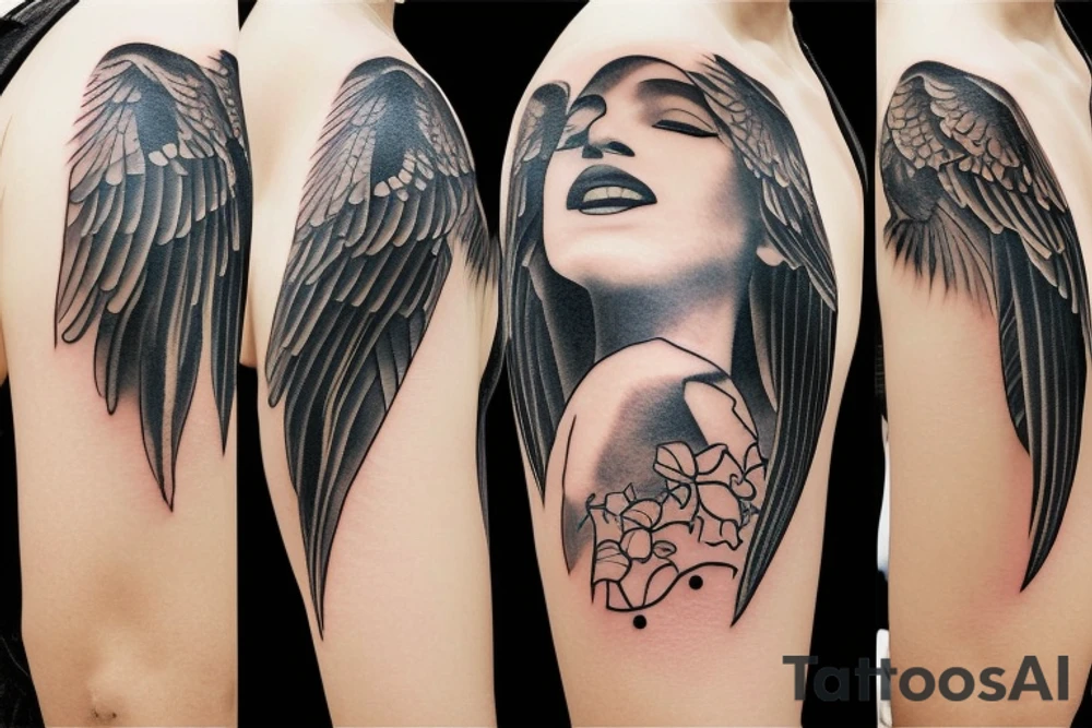 Bird with cloud heaven baby travel god tattoo idea