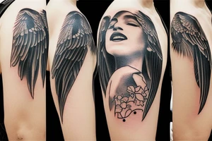Bird with cloud heaven baby travel god tattoo idea