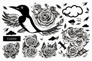 Bird with cloud heaven baby travel god tattoo idea