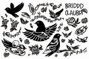 Bird with cloud heaven baby travel god tattoo idea