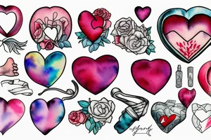 Mirror with a bandaged heart inside tattoo idea