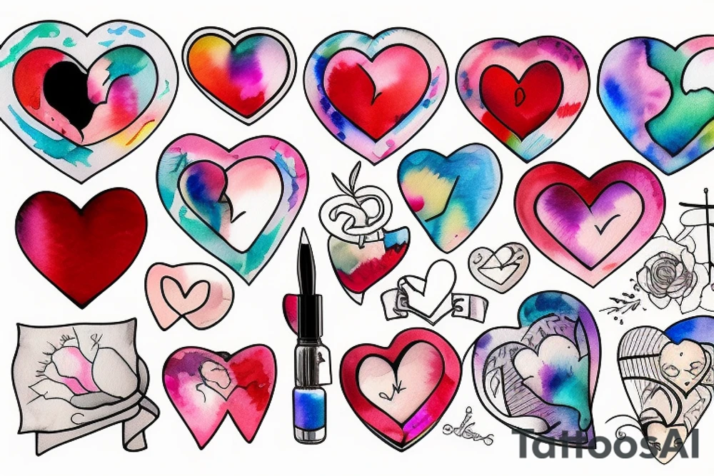 Mirror with a bandaged heart inside tattoo idea