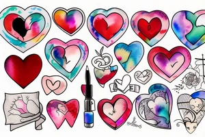 Mirror with a bandaged heart inside tattoo idea