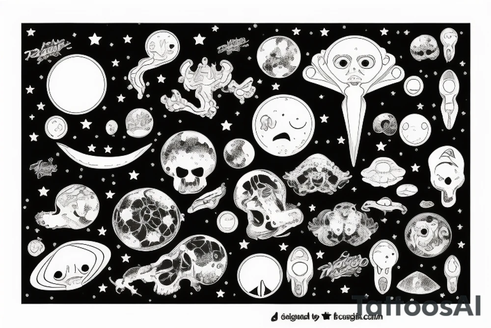 hongo psicodelico que haga referencia al cosmos tattoo idea