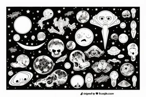 hongo psicodelico que haga referencia al cosmos tattoo idea