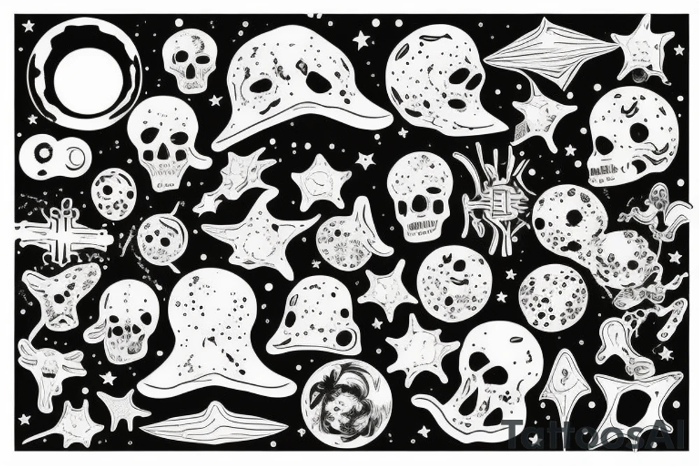 hongo psicodelico que haga referencia al cosmos tattoo idea