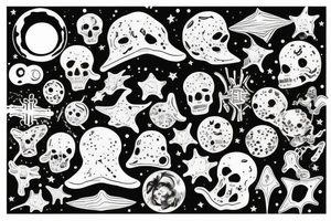 hongo psicodelico que haga referencia al cosmos tattoo idea