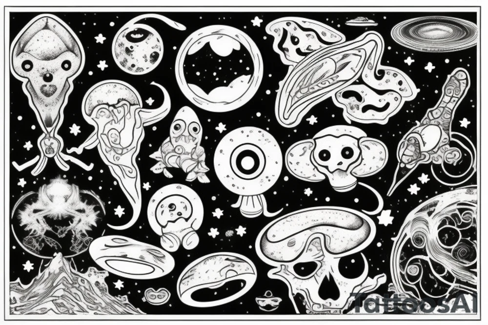 hongo que haga referencia al cosmos tattoo idea