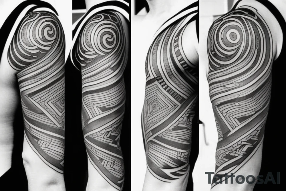 Shoulder and tricep fine line tattoo tattoo idea