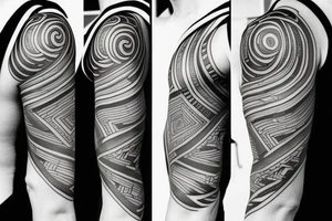 Shoulder and tricep fine line tattoo tattoo idea