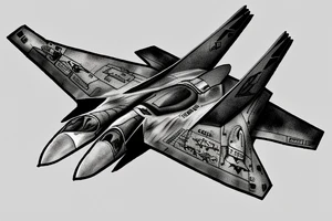 F-22 Raptor shooting at a war Ship tattoo idea