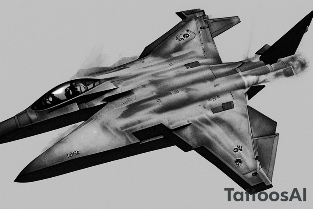 F-22 Raptor shooting at a war Ship tattoo idea