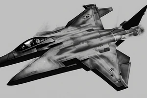 F-22 Raptor shooting at a war Ship tattoo idea