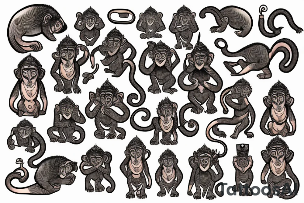 Hanuman the Hindu monkey god tattoo idea