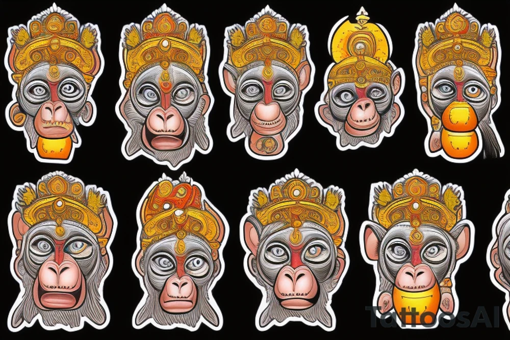 Hanuman the Hindu monkey faced god tattoo idea