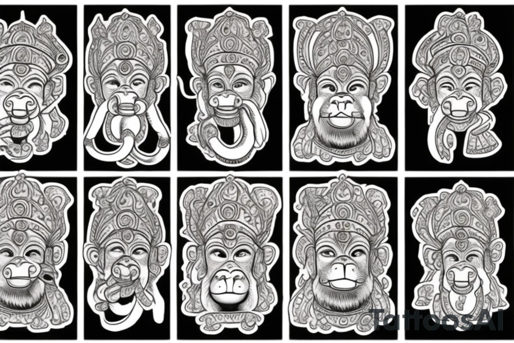 Hanuman the Hindu monkey faced god tattoo idea