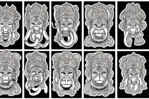 Hanuman the Hindu monkey faced god tattoo idea