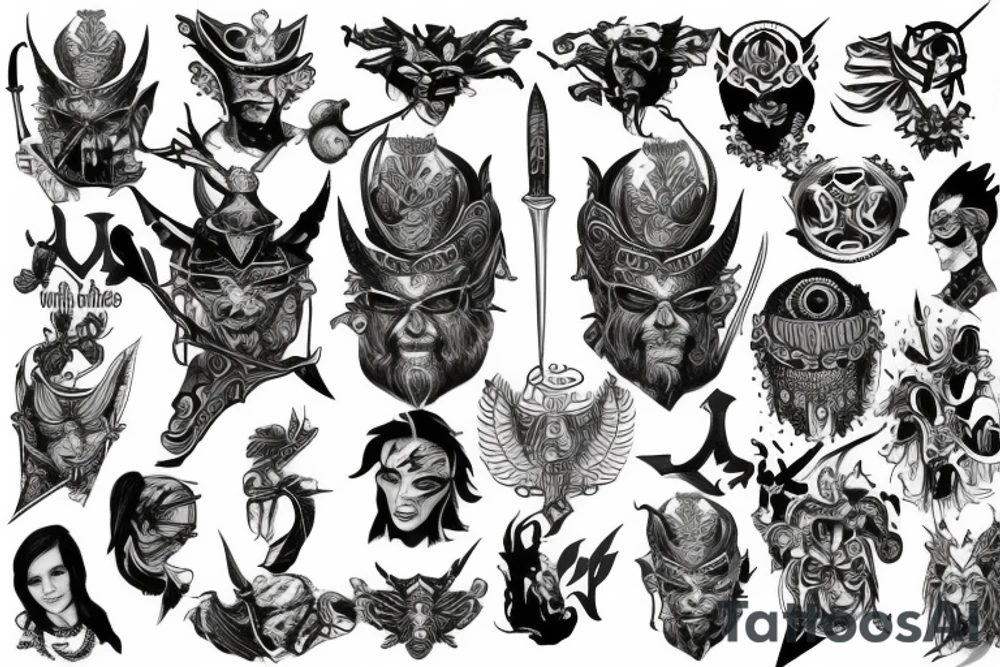 Sleeve wisdom time warrior tattoo idea