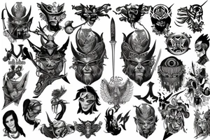 Sleeve wisdom time warrior tattoo idea