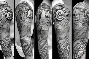 Sleeve wisdom time warrior tattoo idea