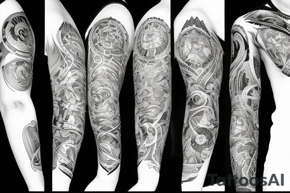 Sleeve timeless tattoo idea