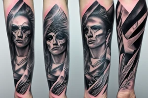 Full leg tattoo with clouds, metallica and justice for all tattoo idea
