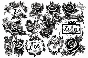 tatuaje con el nombre zoe tattoo idea