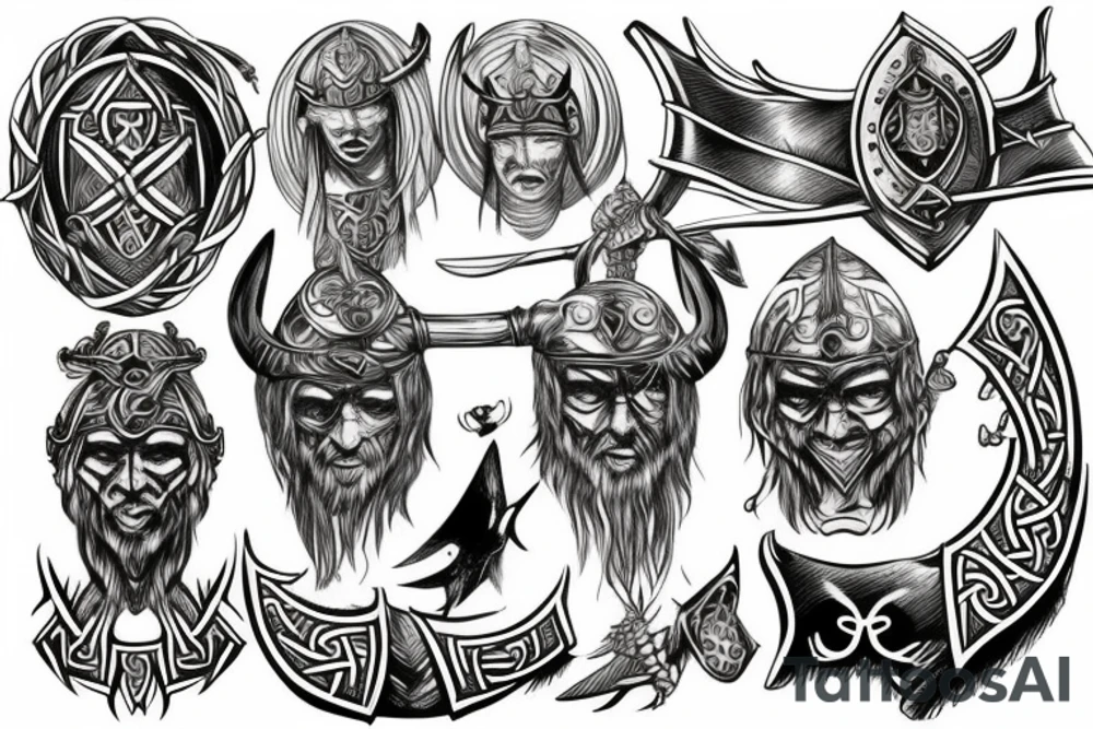 Viking warriors tattoo idea