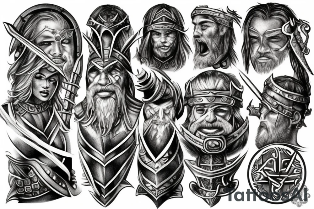 Viking warriors tattoo idea