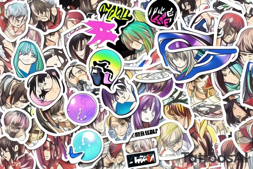 A pill from anime “ReLife” in the style of a sticker tattoo idea