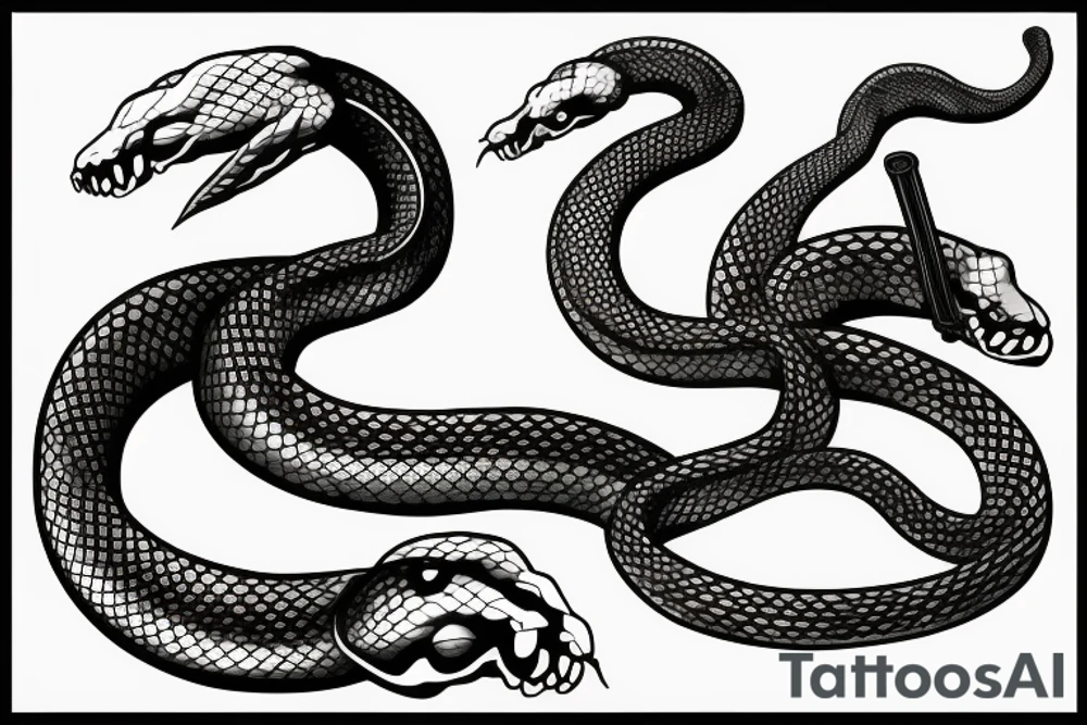 Snake, sword, white, death tattoo idea