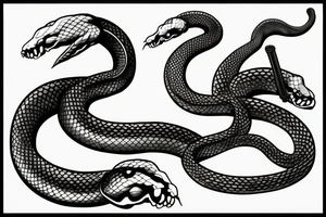 Snake, sword, white, death tattoo idea